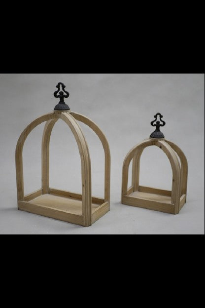 open wood lantern