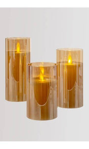 led glass pillar candle