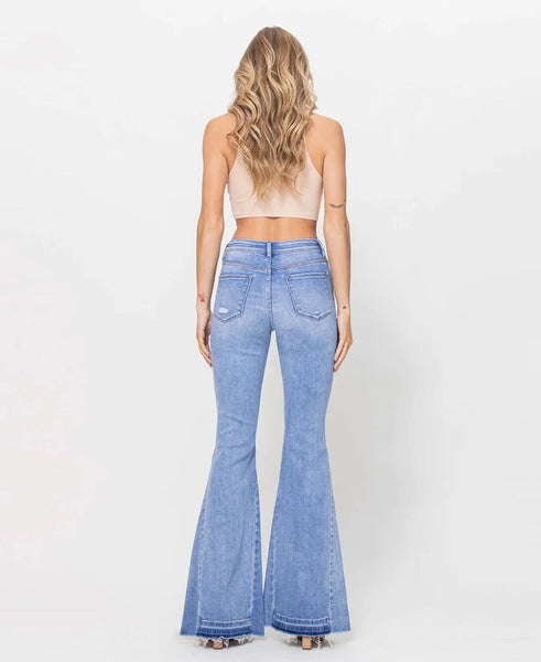 high rise flare jeans