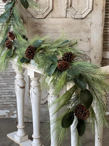 6' pine & magnolia garland