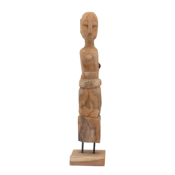 hand-carved teakwood figure