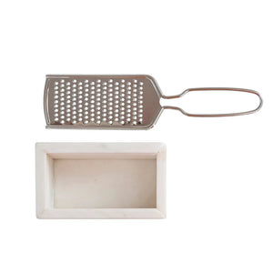 marble & stainless grater