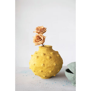 Textured Paper Mache Vase