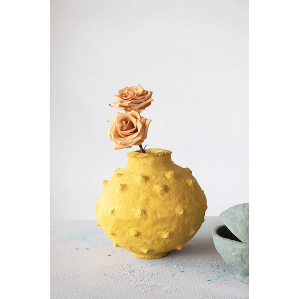 Textured Paper Mache Vase